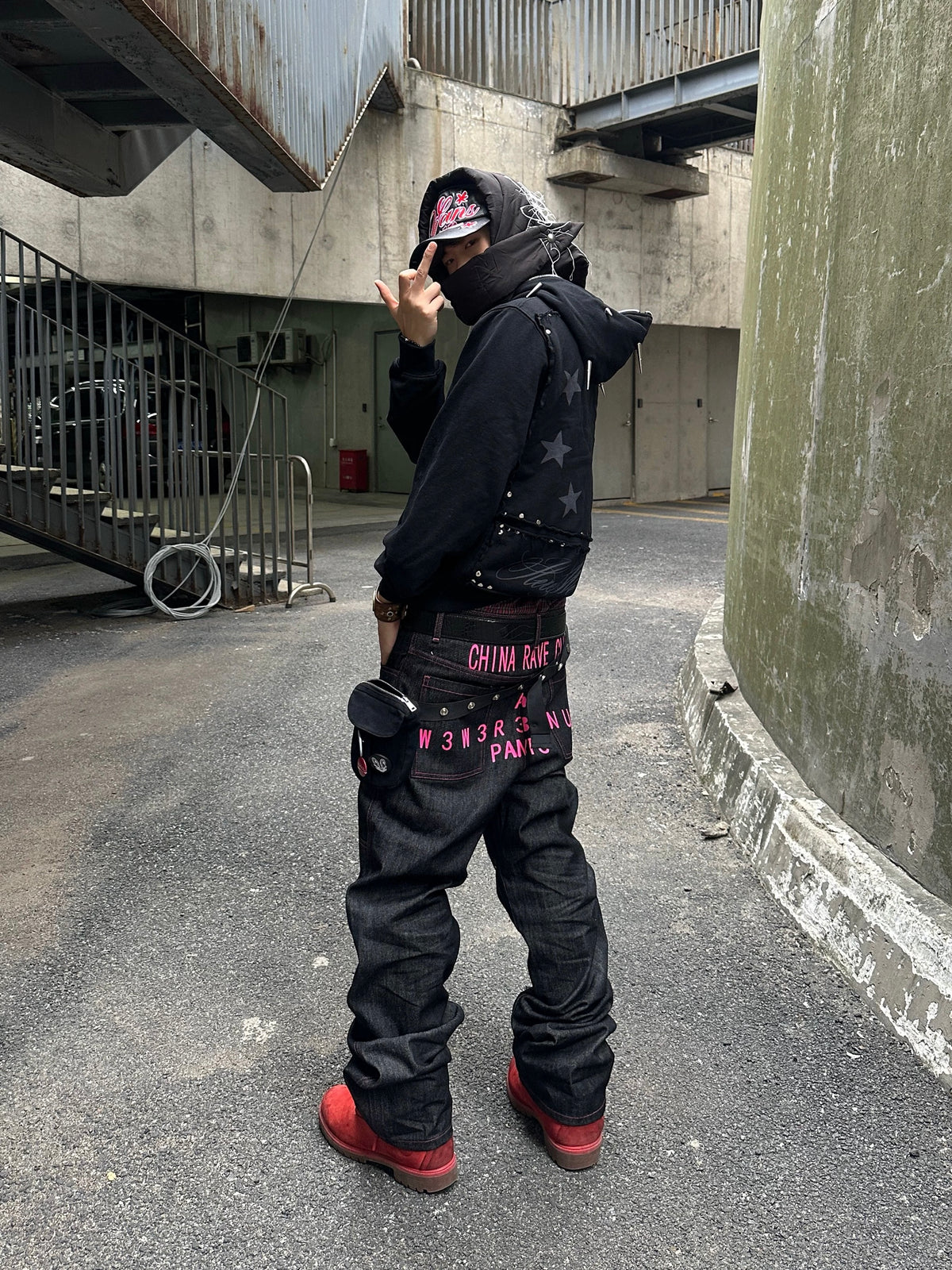 CHINA Pink Stiched Jeans