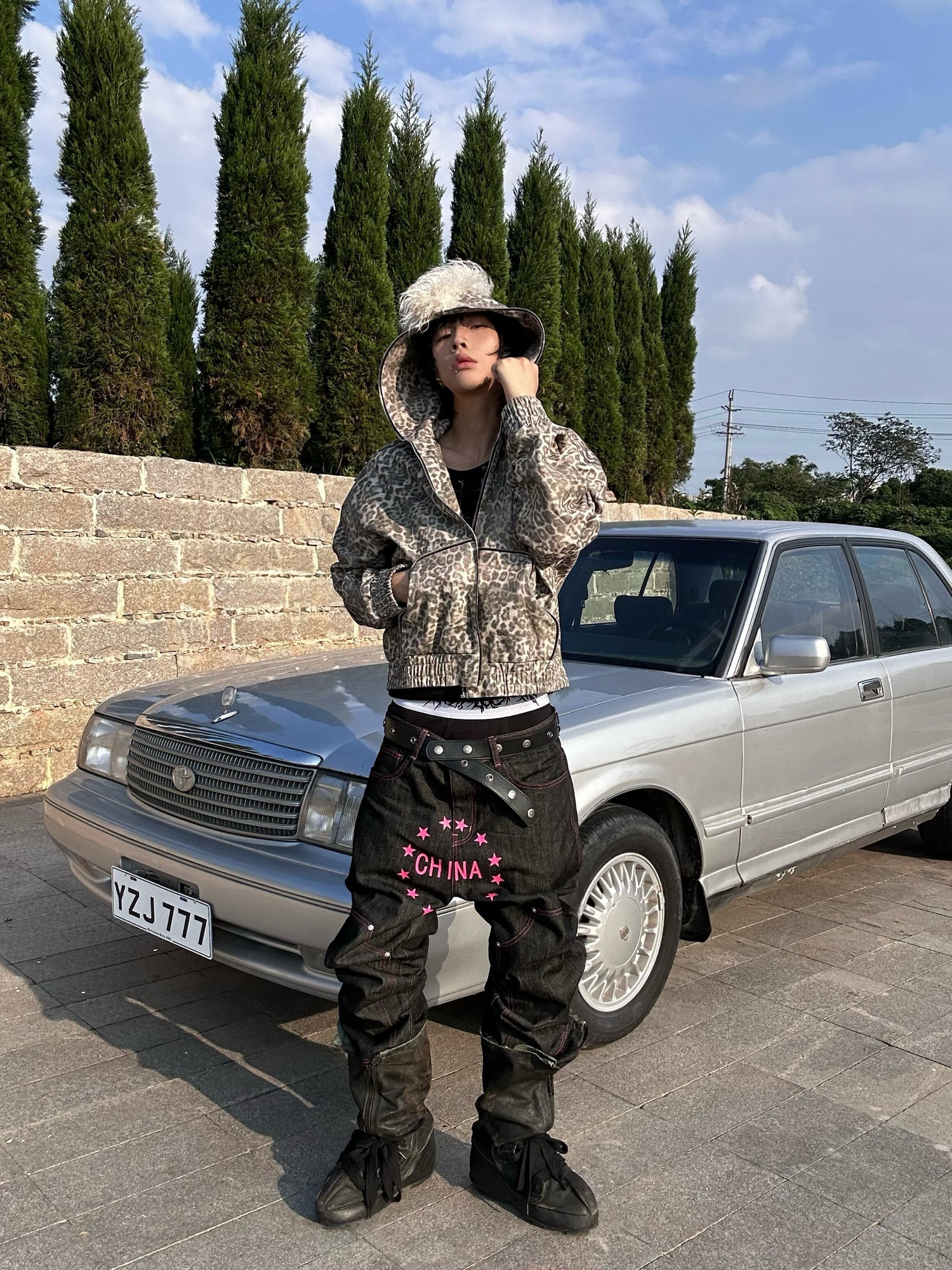 CHINA Pink Stiched Jeans