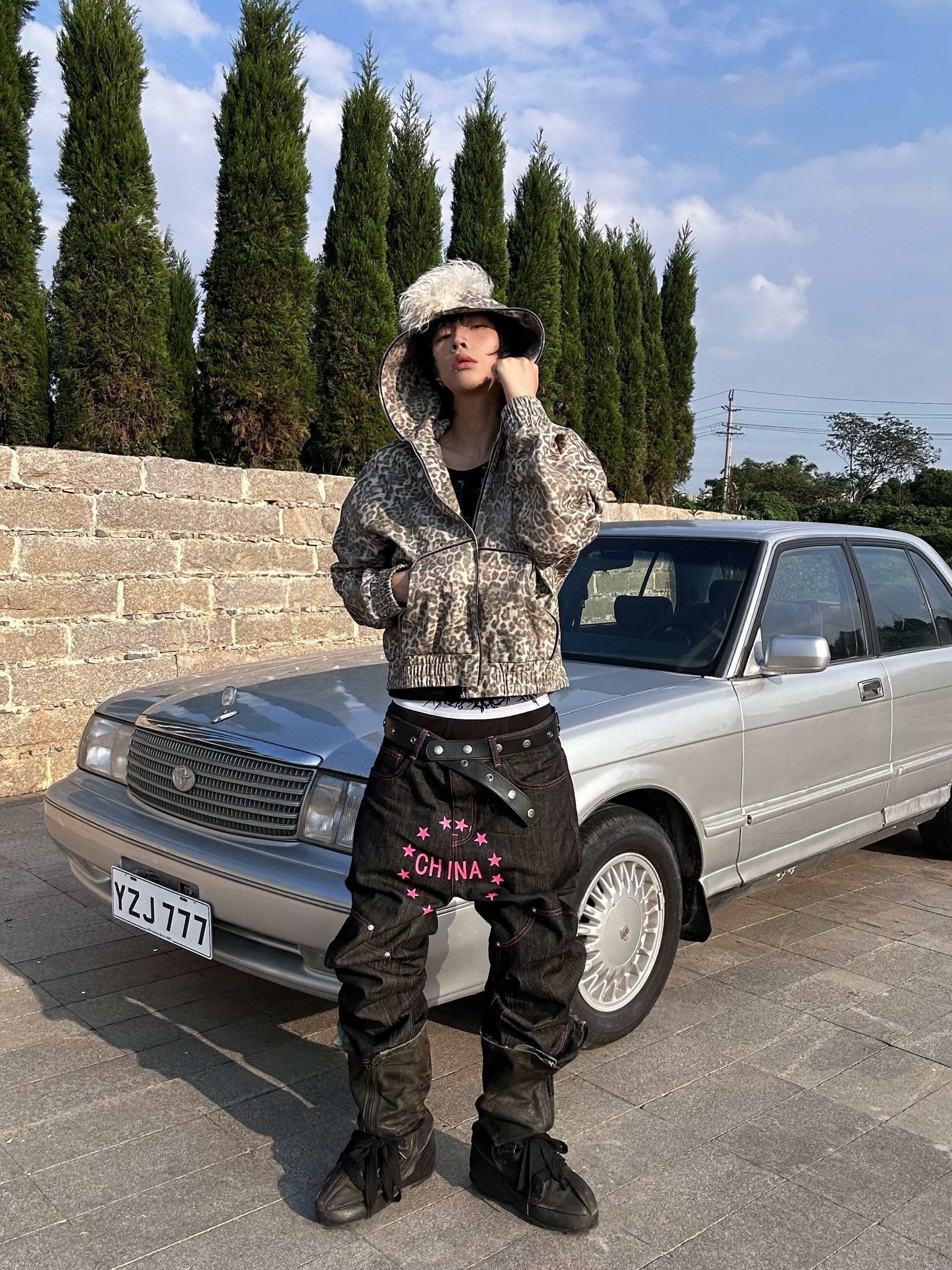 CHINA Pink Stiched Jeans