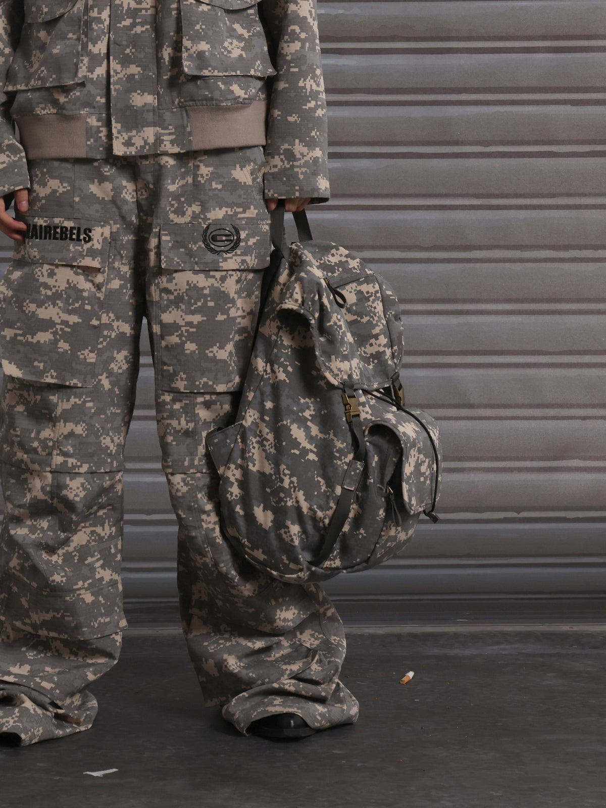 CHAI REBELS Camo Drawstring Bag