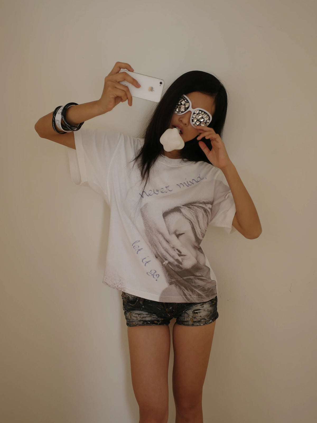 CHAI REBELS  Kate Moss Printed Tee