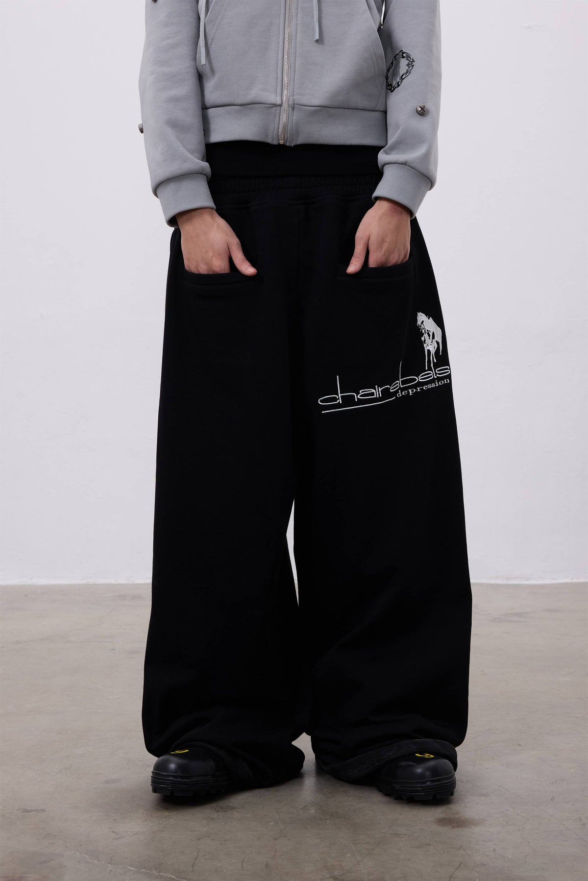 CHAI REBELS Embroidered Baggy Sweatpants