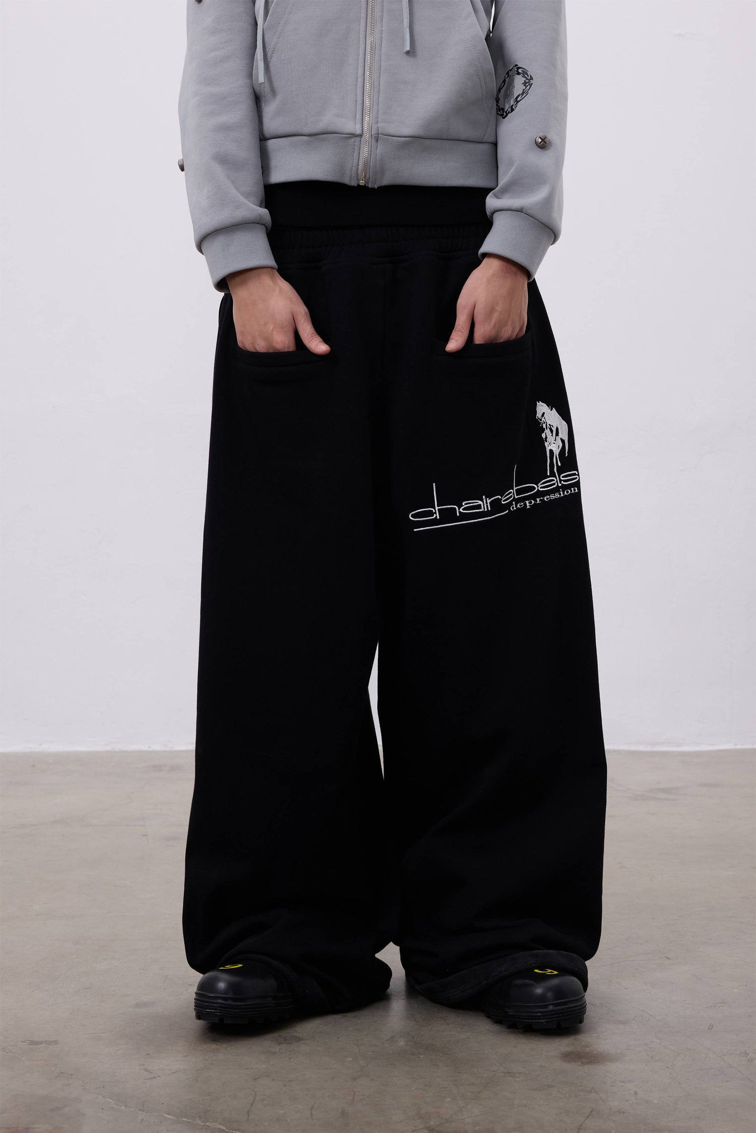 CHAI REBELS Embroidered Baggy Sweatpants
