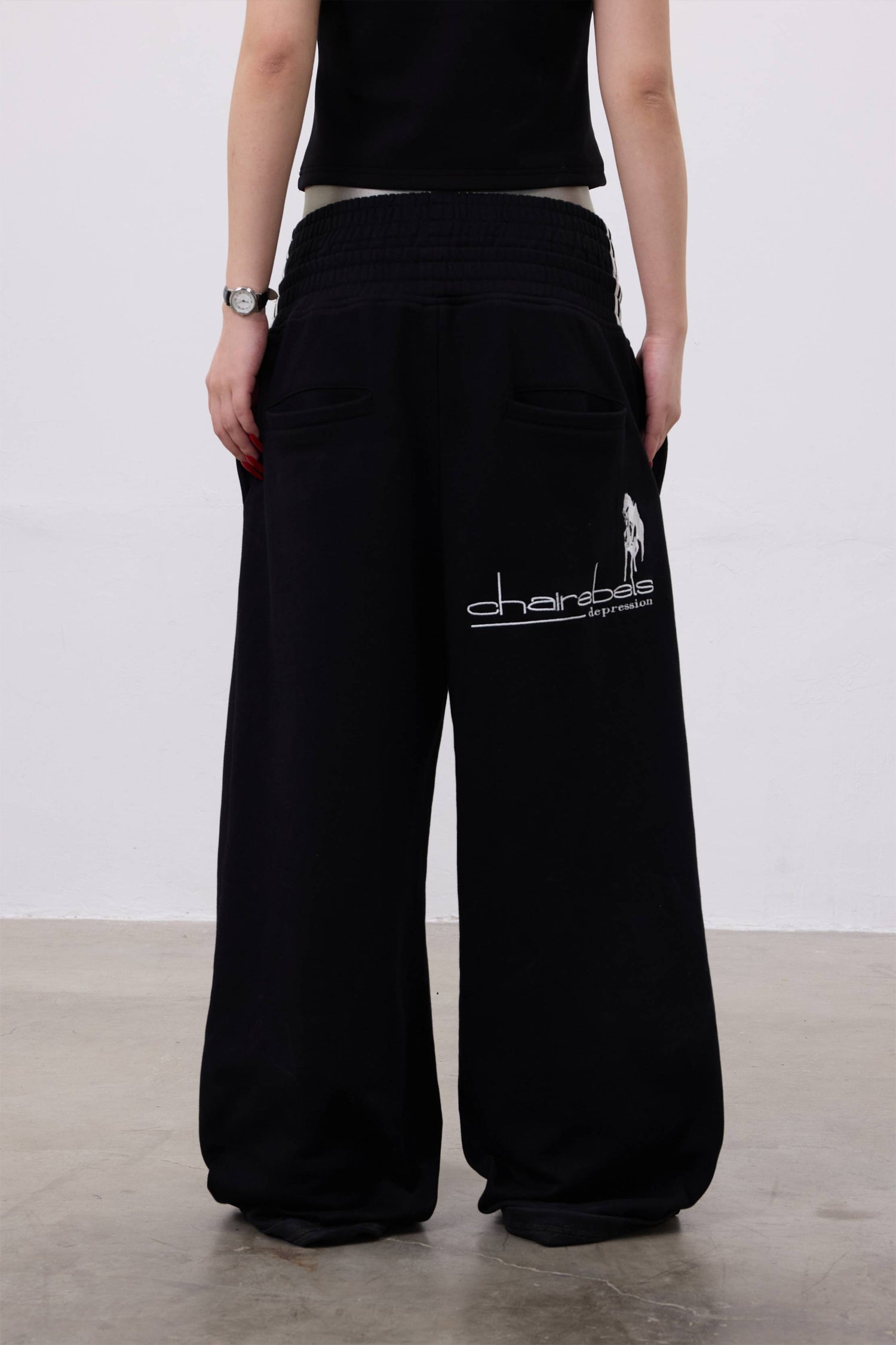 CHAI REBELS Embroidered Baggy Sweatpants